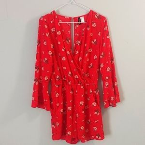 Divided pink women's romper